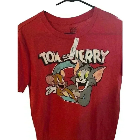 New Tom and Jerry Cartoon Red Men's md T Shirt Size Md - Picture 2 of 3